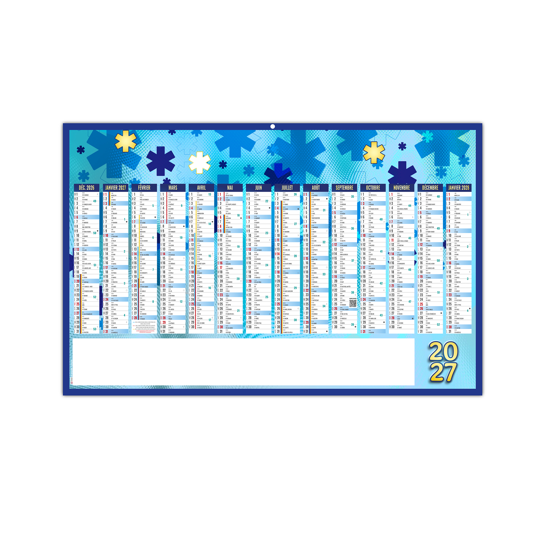 Croix bleue 2027 – Calendrier avec logo - vue 1